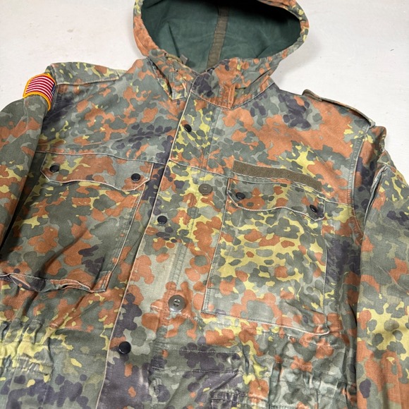 Vintage 1994 German Flecktarn Camo Parka H. Winnen GMBH Military Jacket Mens L - Picture 8 of 8